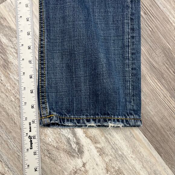 American Eagle Outfitters Faded Blue Mens‎ 33x31 Distressed Slim Straight Jeans - Picture 7 of 11